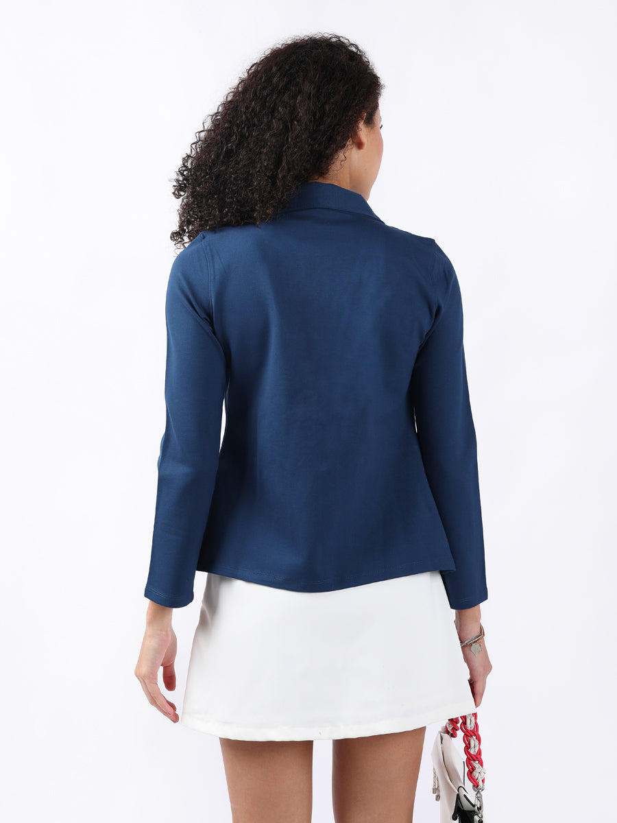 TEAL SINGLE-BREASTED BLAZER-5
