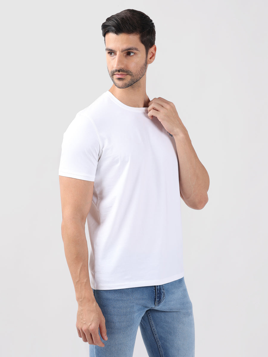 WHITE ROUND NECK LIGHT WEIGHT T-SHIRT-4