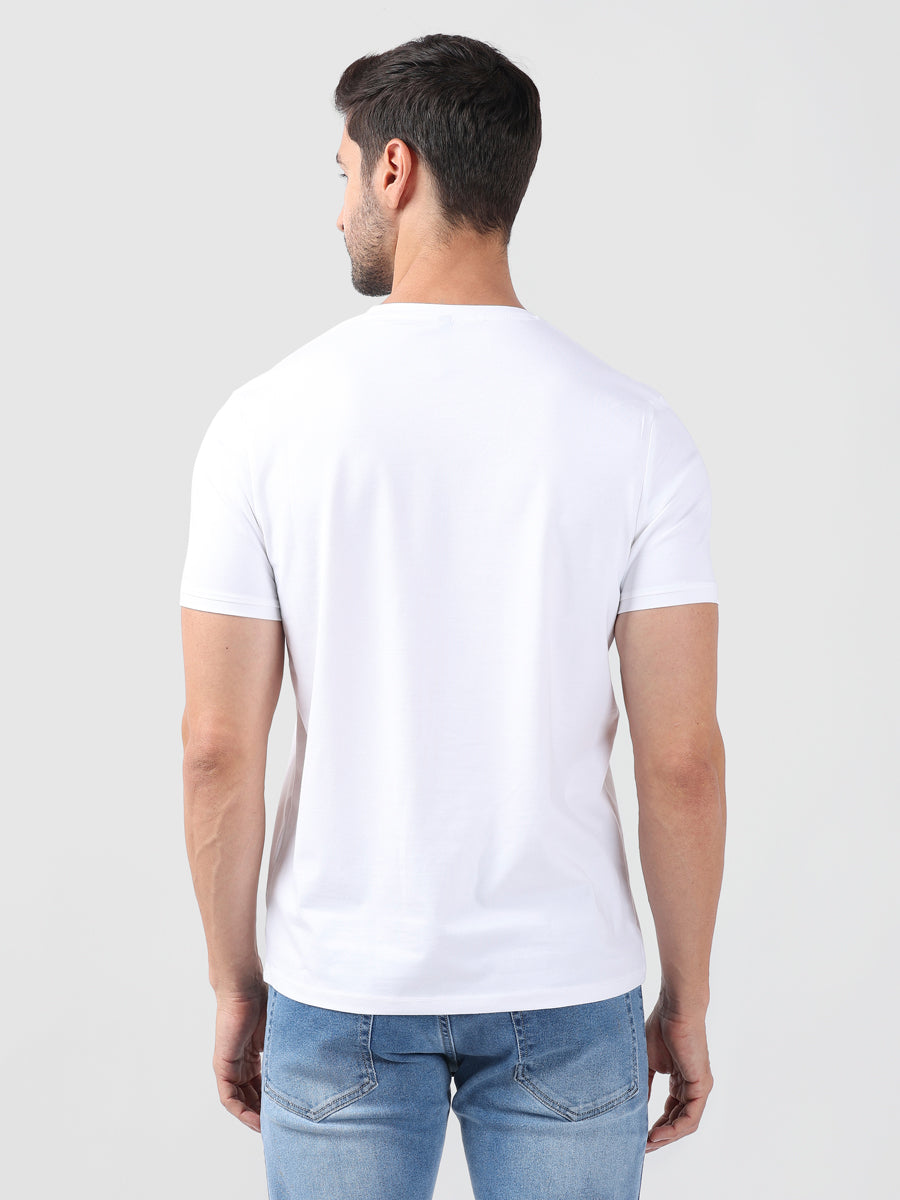 WHITE ROUND NECK LIGHT WEIGHT T-SHIRT-5