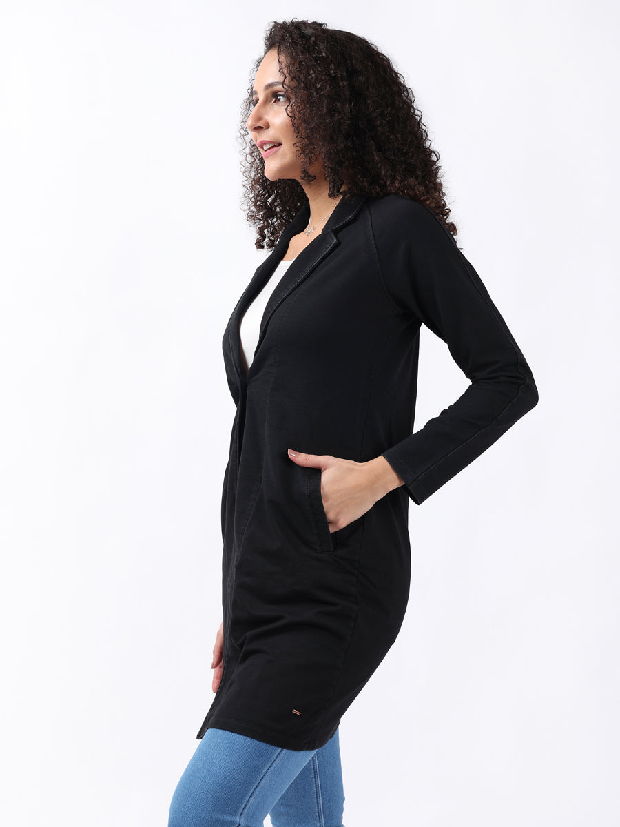 BLACK DENIM LONGLINE COAT-3