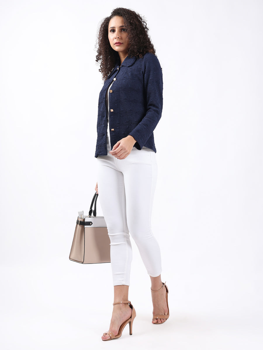 COLLARED NECK FULL SLEEVE KNIT SHIRT-5