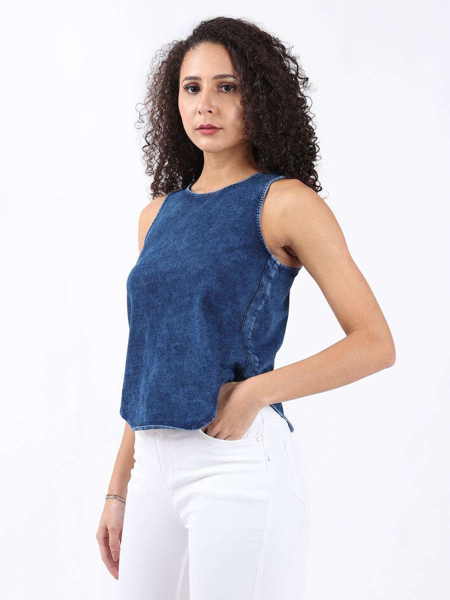 DARK BLUE DENIM TANK TOP-3