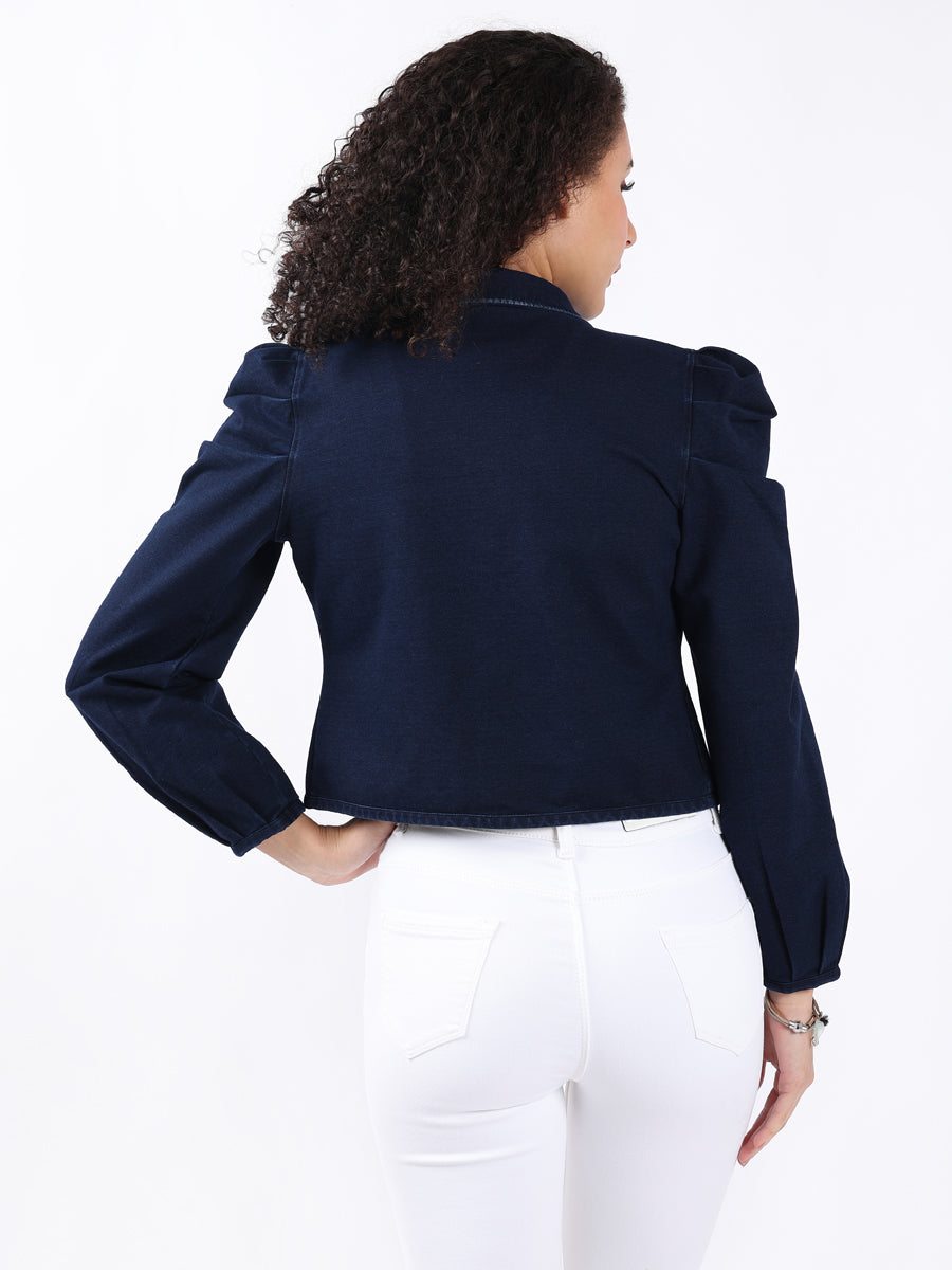 PUFF-SLEEVED BLUE DENIM JACKET-5