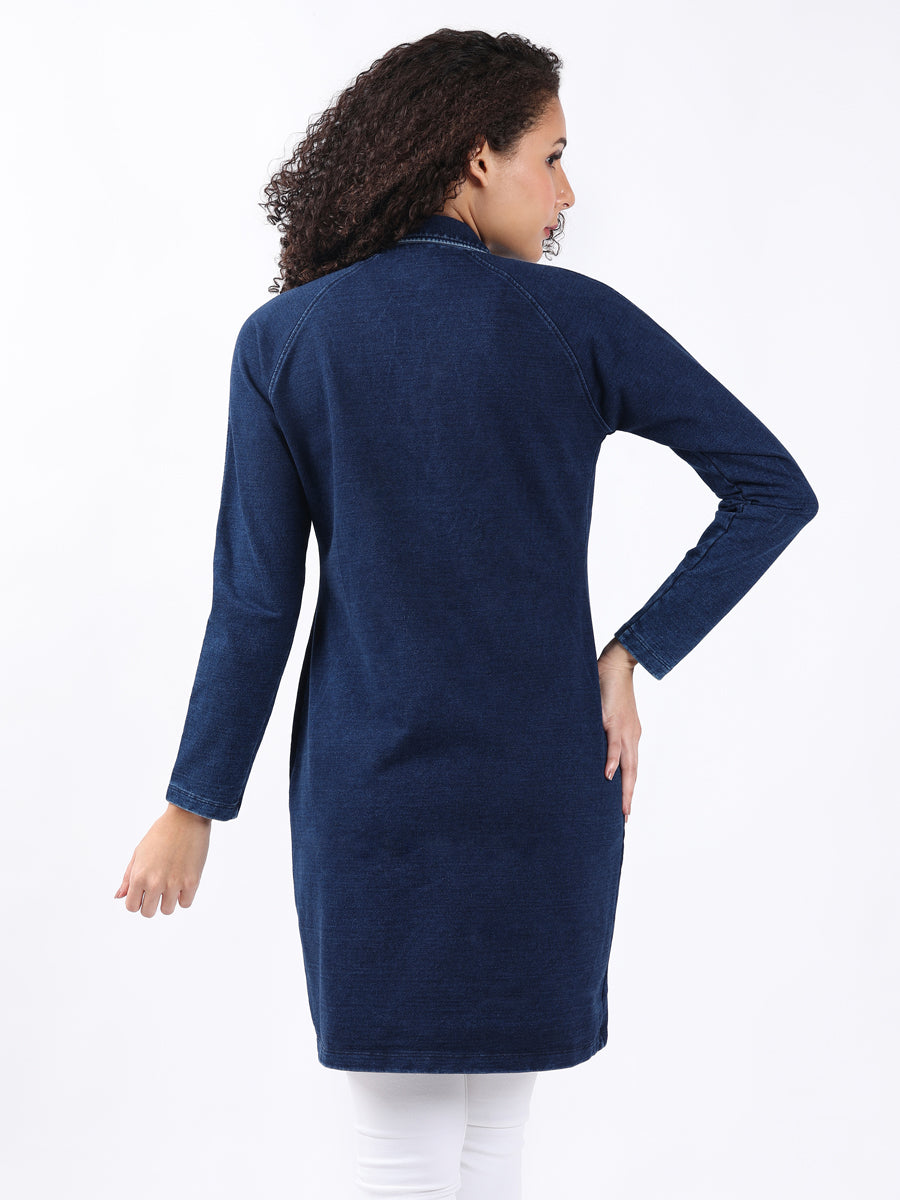 DARK DENIM LONGLINE COAT-5