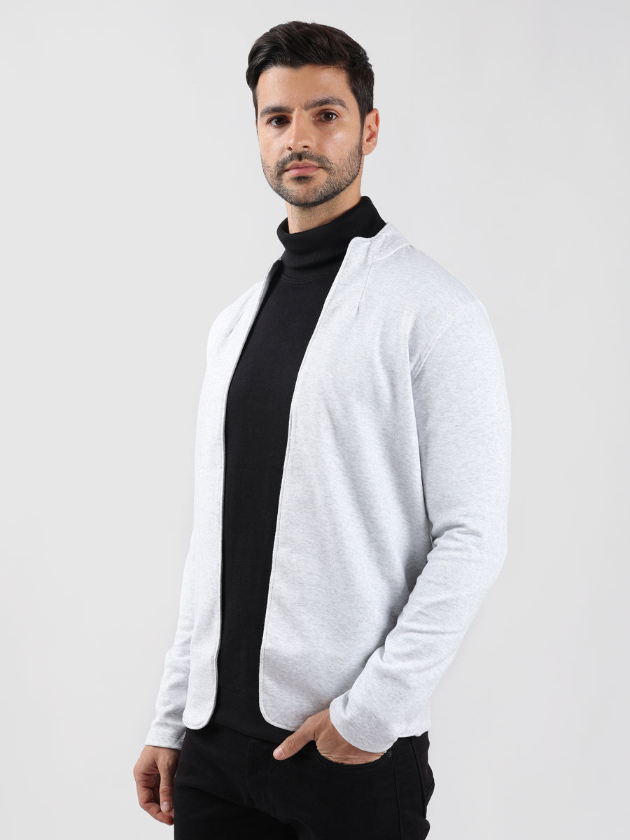 WHITE JACQUARD KNIT LIGHTWEIGHT CARDIGAN-3