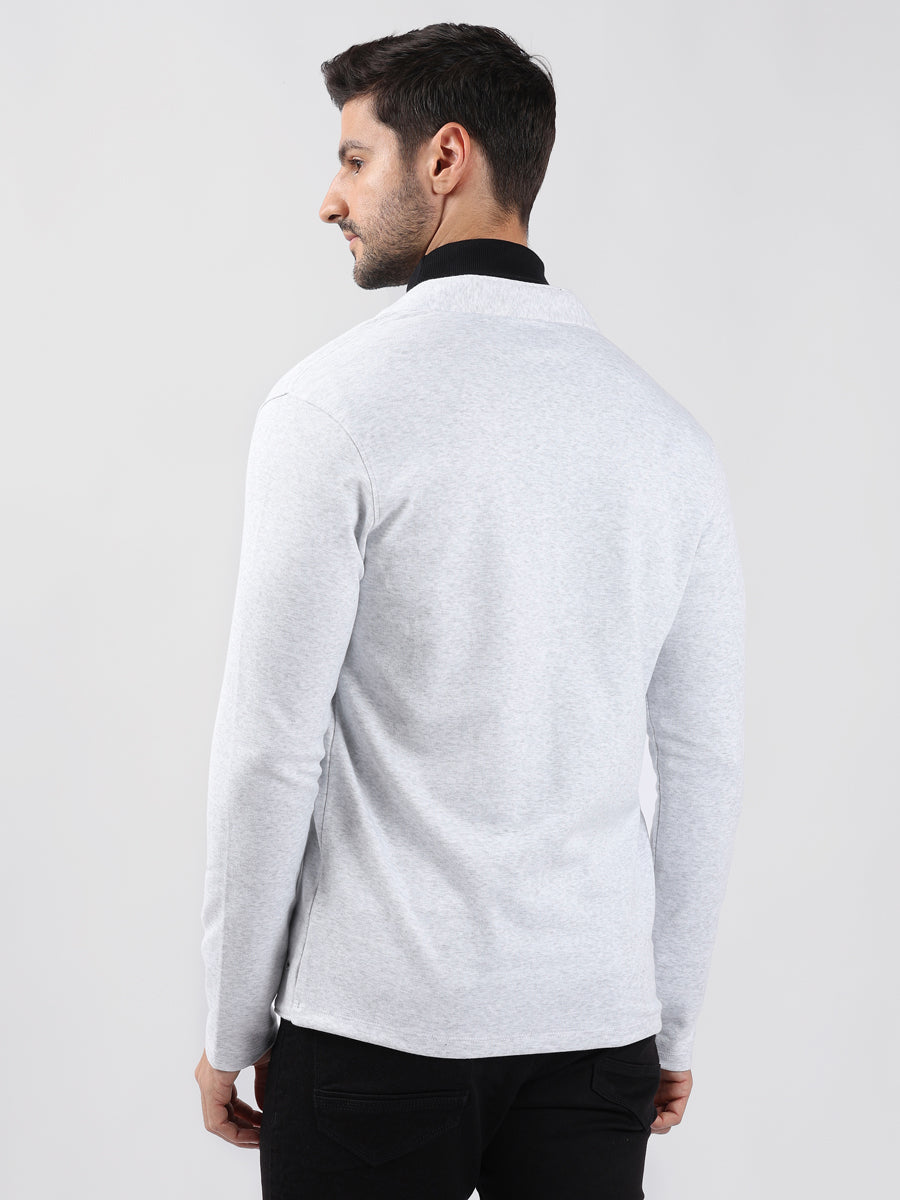 WHITE JACQUARD KNIT LIGHTWEIGHT CARDIGAN-5