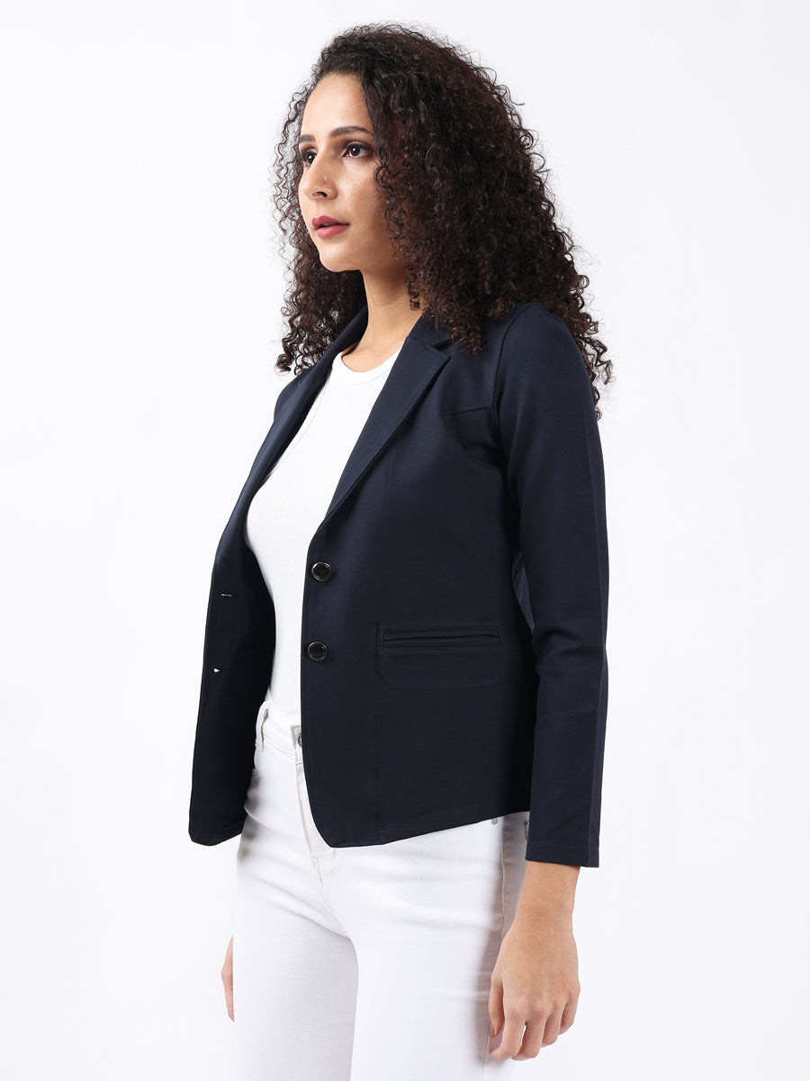 NAVY SINGLE-BREASTED BLAZER-3