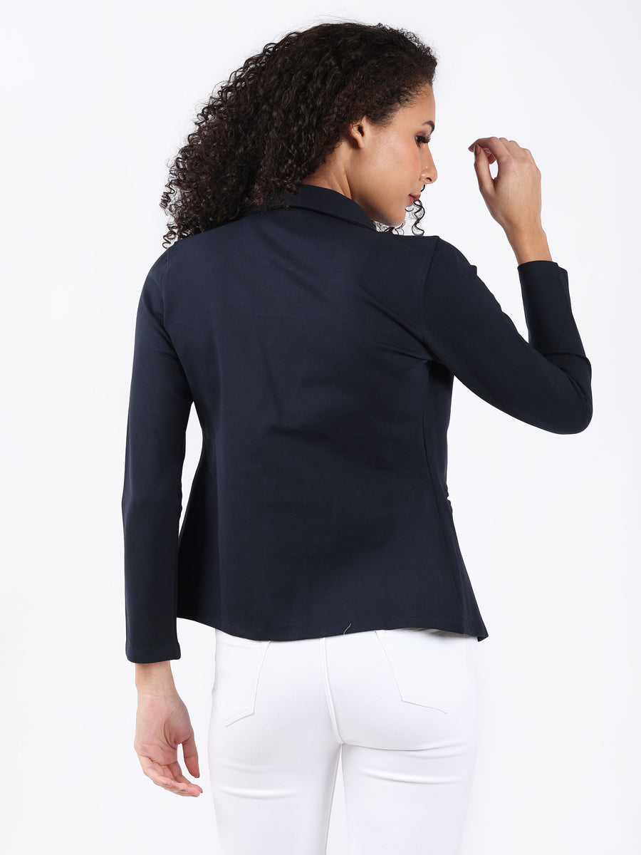 NAVY SINGLE-BREASTED BLAZER-5