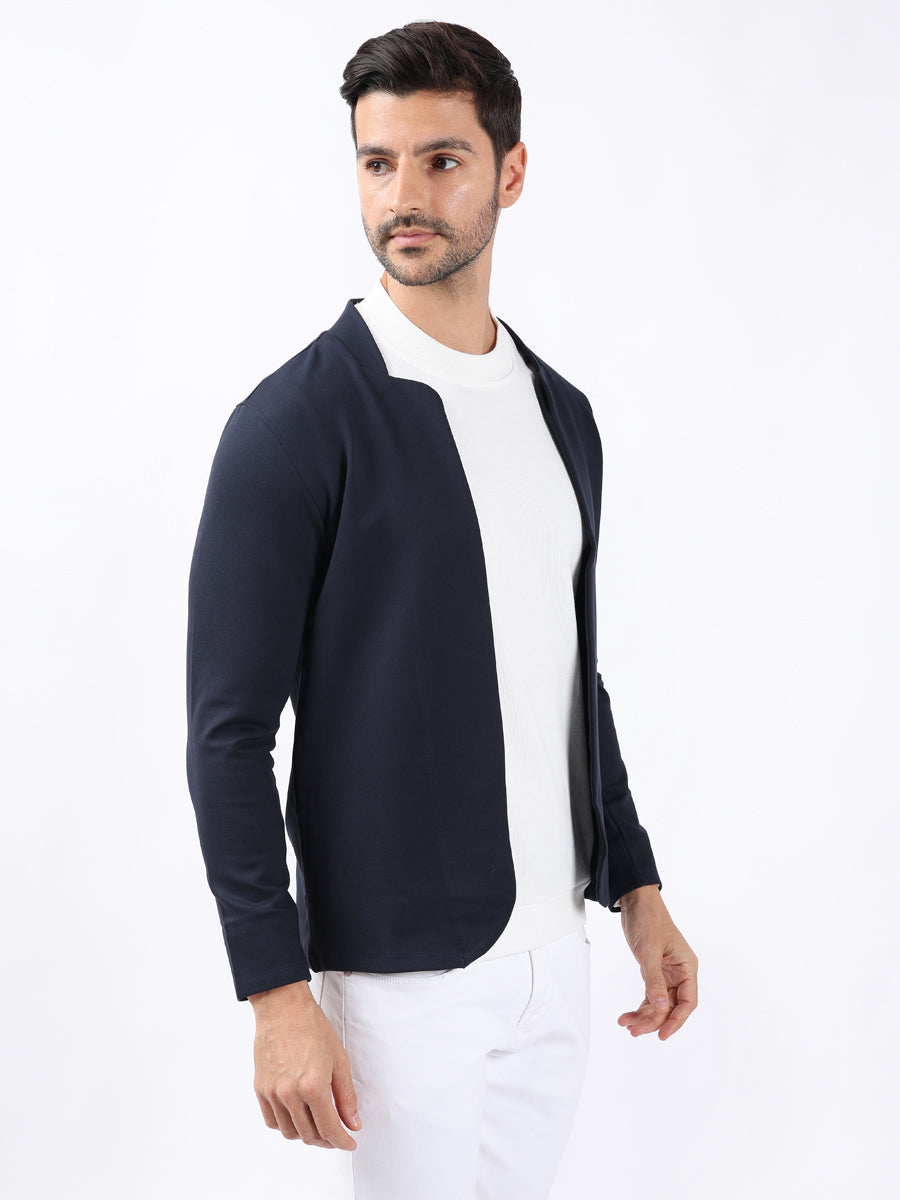 NAVY STYLISH STRETCH CARDIGAN-4