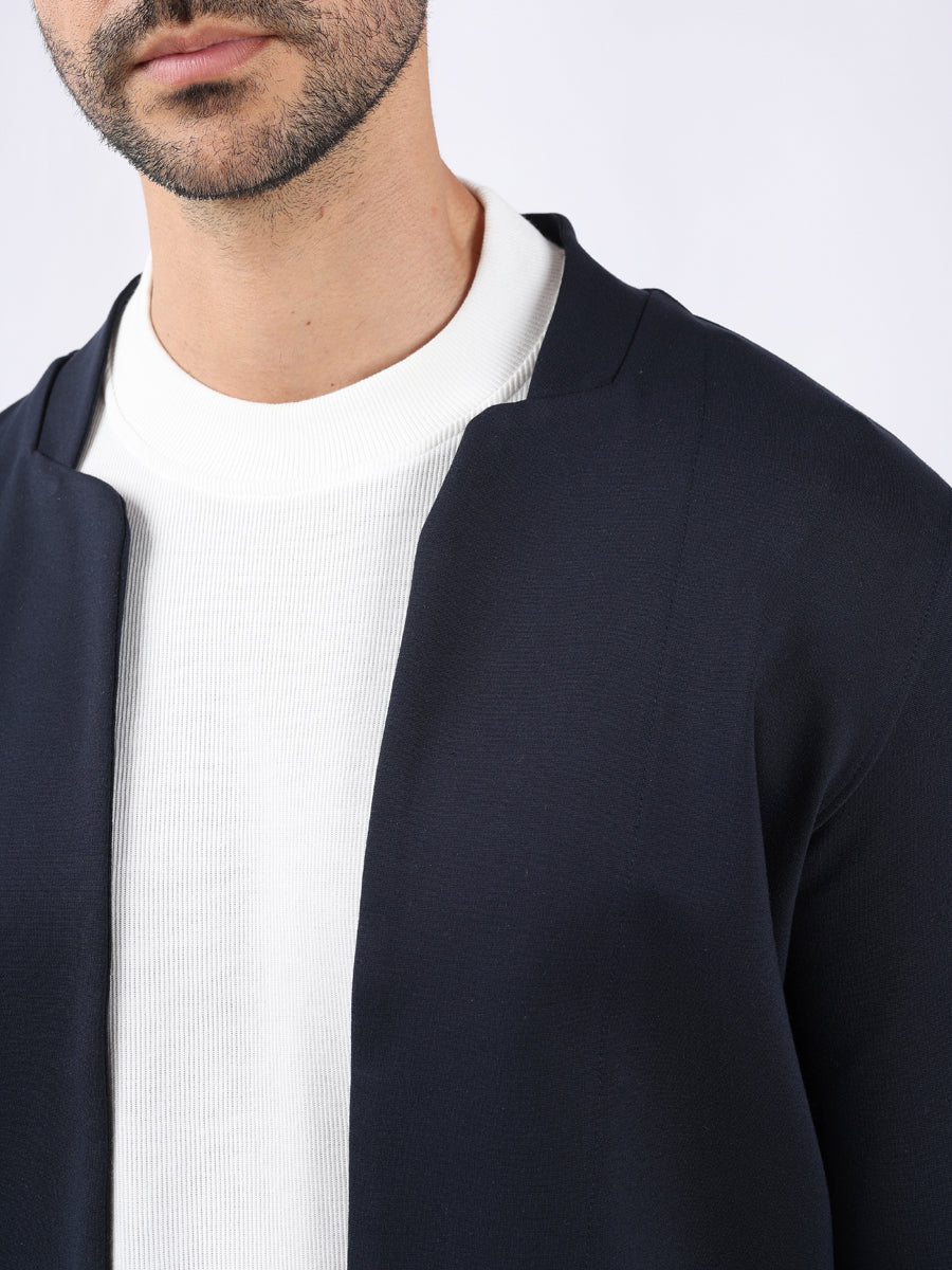 NAVY STYLISH STRETCH CARDIGAN-3