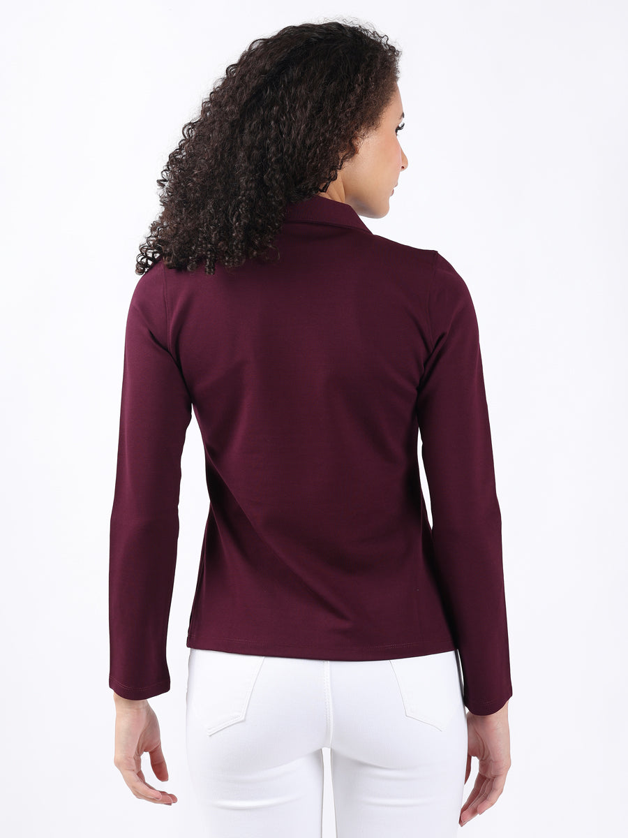 MAROON SINGLE-BREASTED BLAZER-5