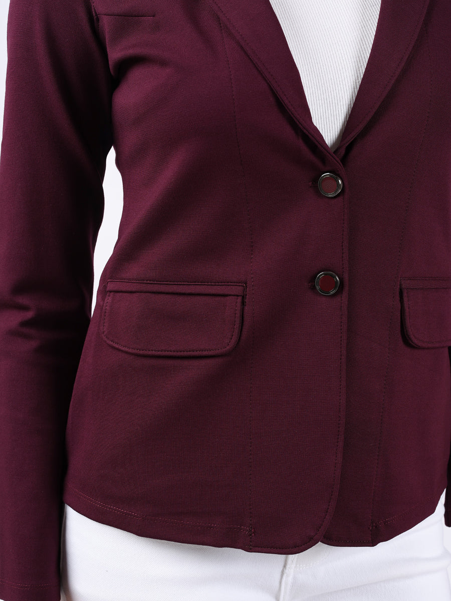 MAROON SINGLE-BREASTED BLAZER-4