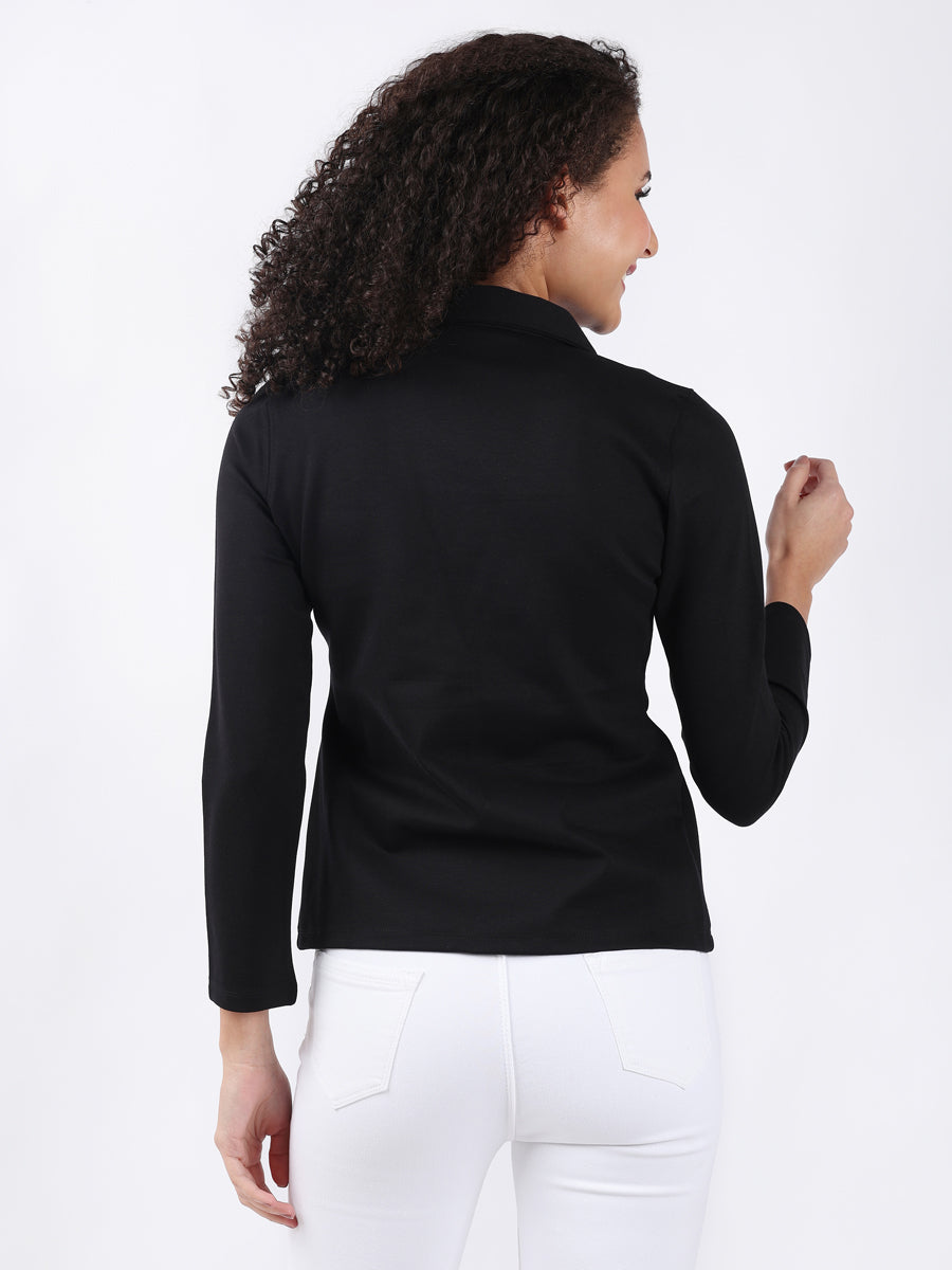 BLACK SINGLE-BREASTED BLAZER-5