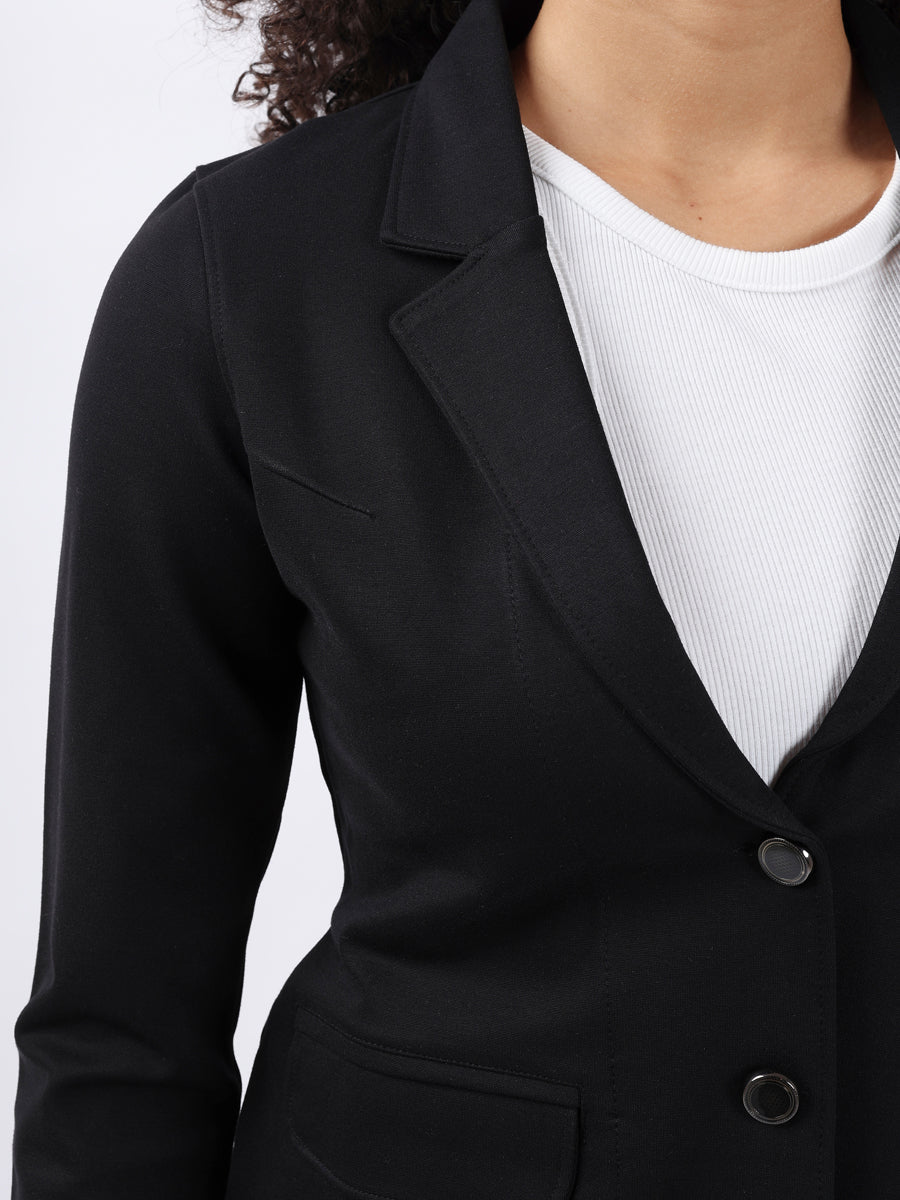 BLACK SINGLE-BREASTED BLAZER-4