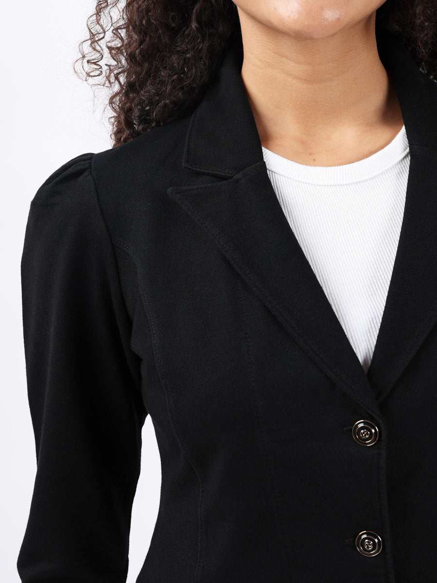 MARQUEE CROP BLACK DENIM BLAZER-5