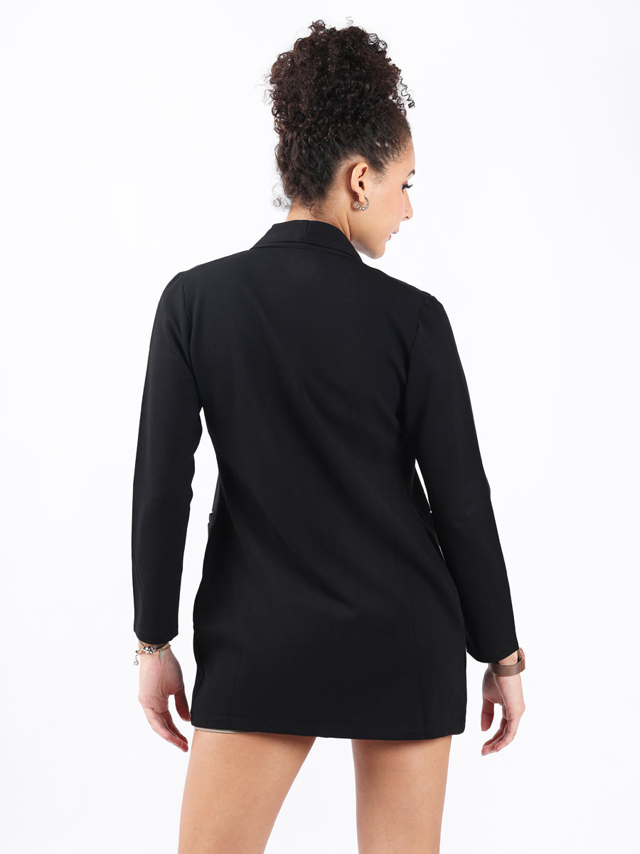 BLACK LONGLINE CARDIGAN-4