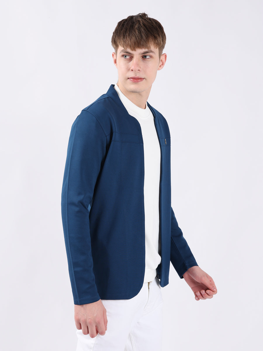 TEAL MODERN PINTUCK CARDIGAN-3