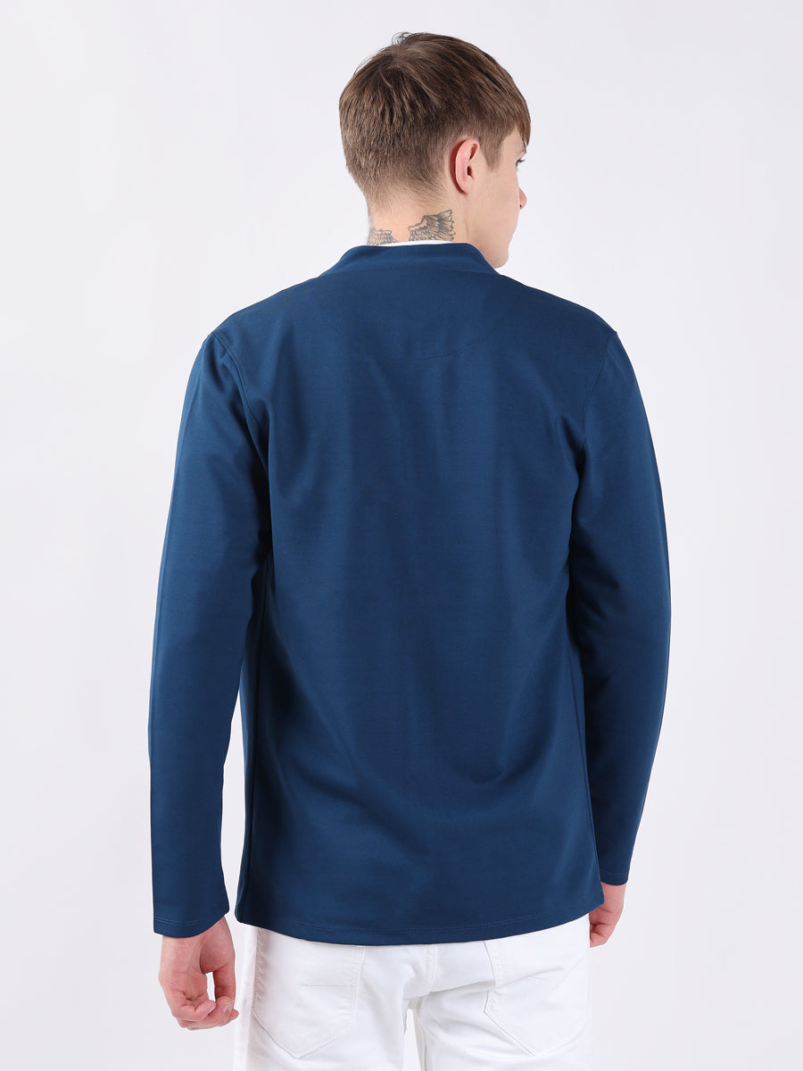 TEAL MODERN PINTUCK CARDIGAN-5