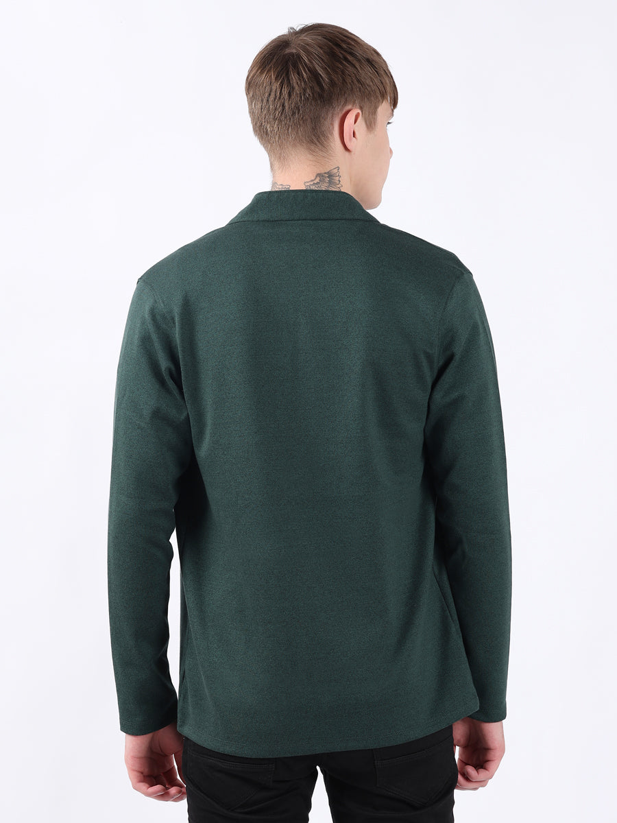 GREEN JACQUARD KNIT LIGHTWEIGHT CARDIGAN-4