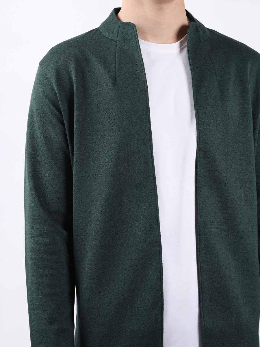 GREEN JACQUARD KNIT LIGHTWEIGHT CARDIGAN-5