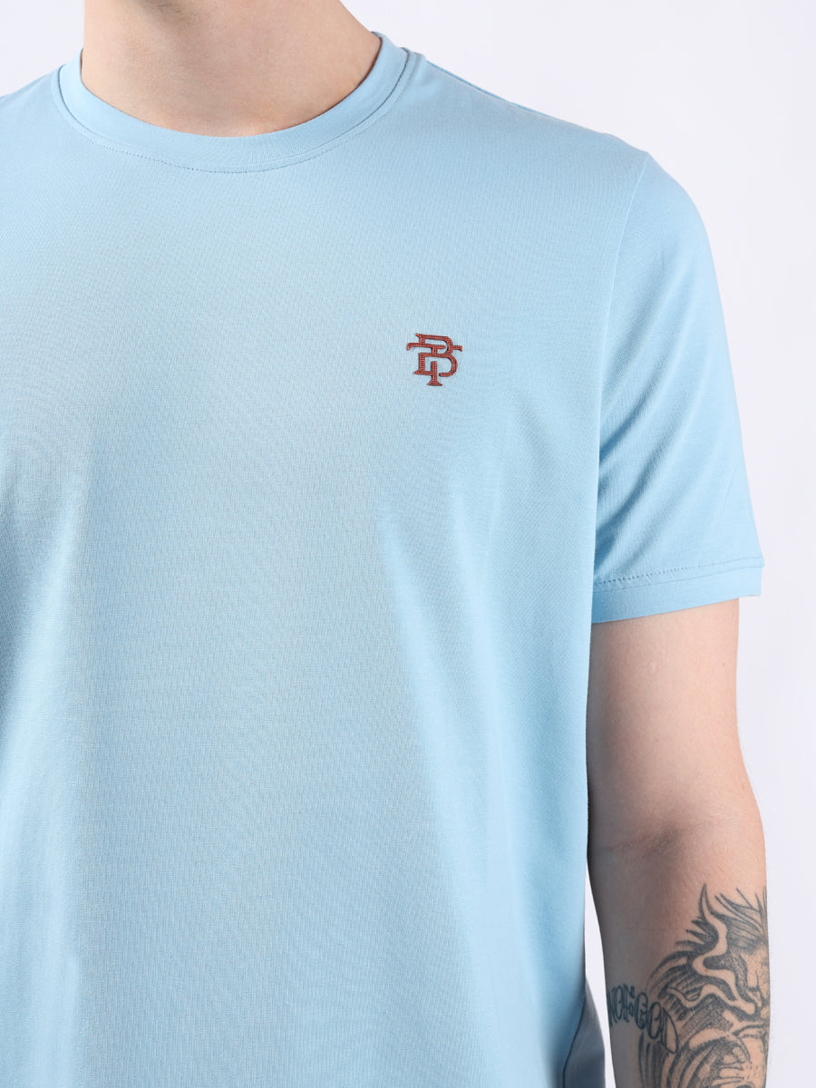 SKY ROUND NECK LIGHT WEIGHT T-SHIRT-3