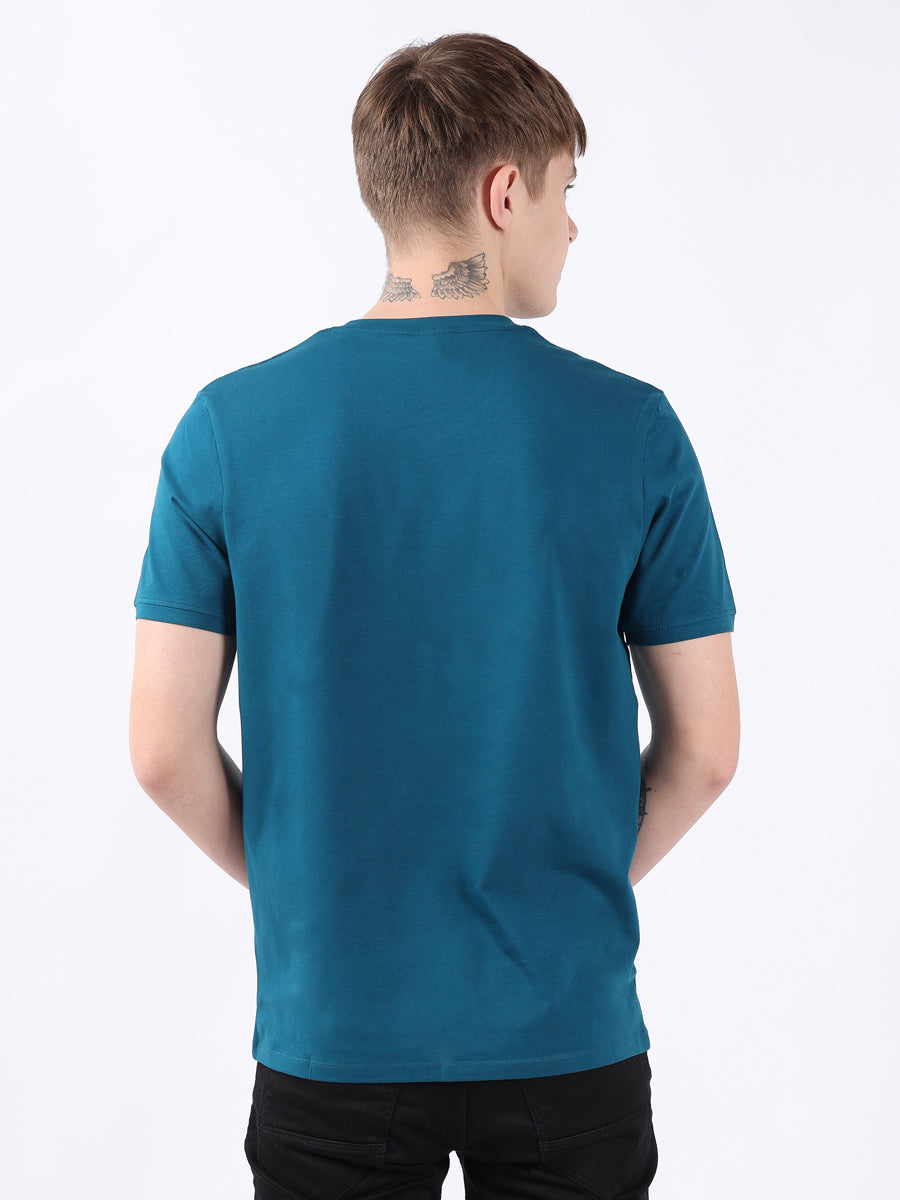 TEAL V-Neck light weight t-shirt-4