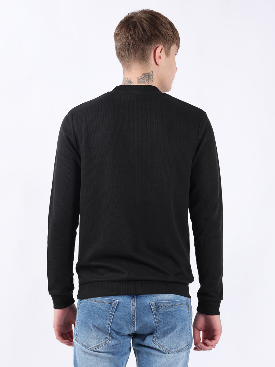 BLACK PLAIN HIGHNECK SWEATSHIRT-5