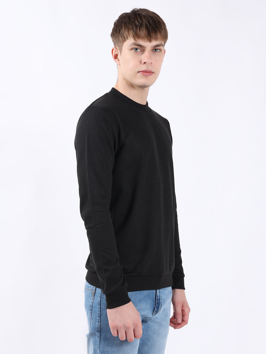 BLACK PLAIN HIGHNECK SWEATSHIRT-4