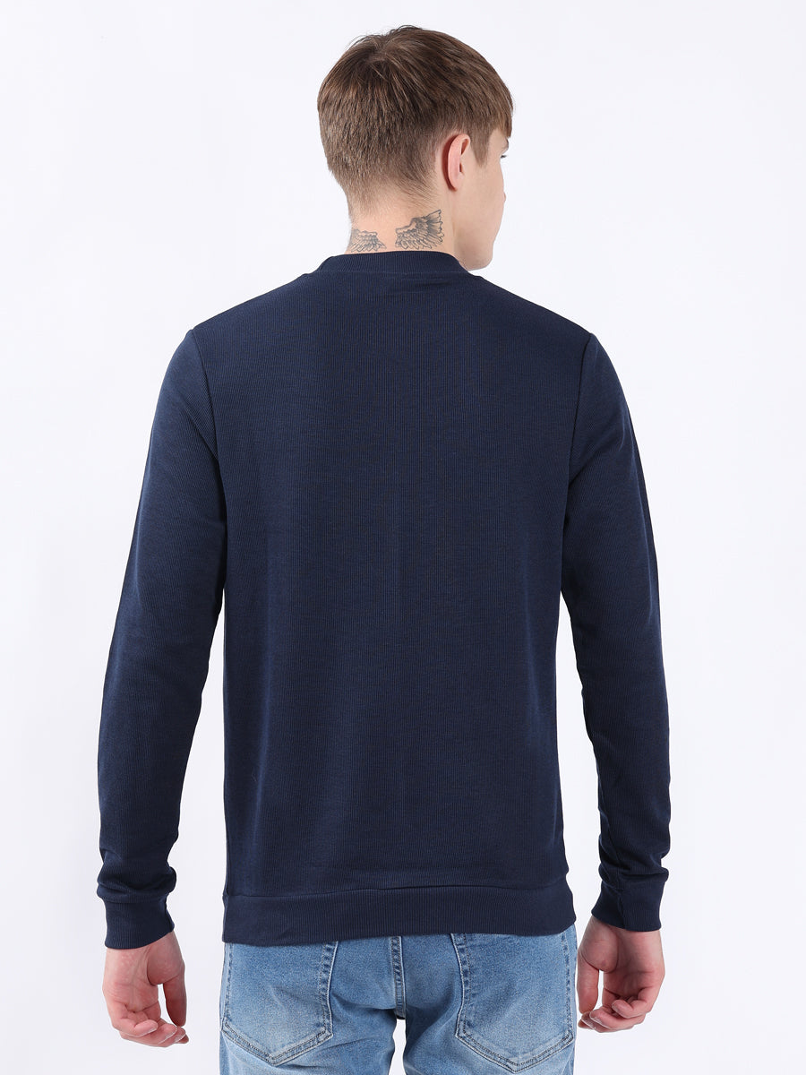 SOLID NAVY HIGHNECK SWEATSHIRT-5
