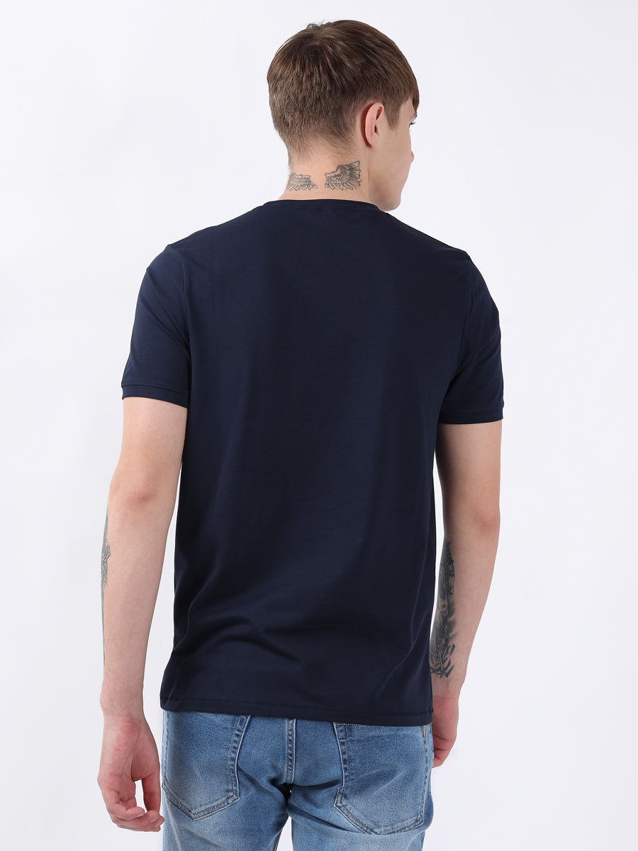NAVY ROUND NECK LIGHT WEIGHT T-SHIRT-5