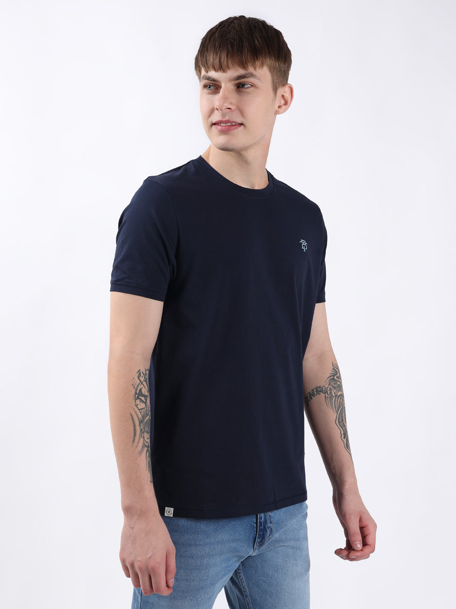 NAVY ROUND NECK LIGHT WEIGHT T-SHIRT-4