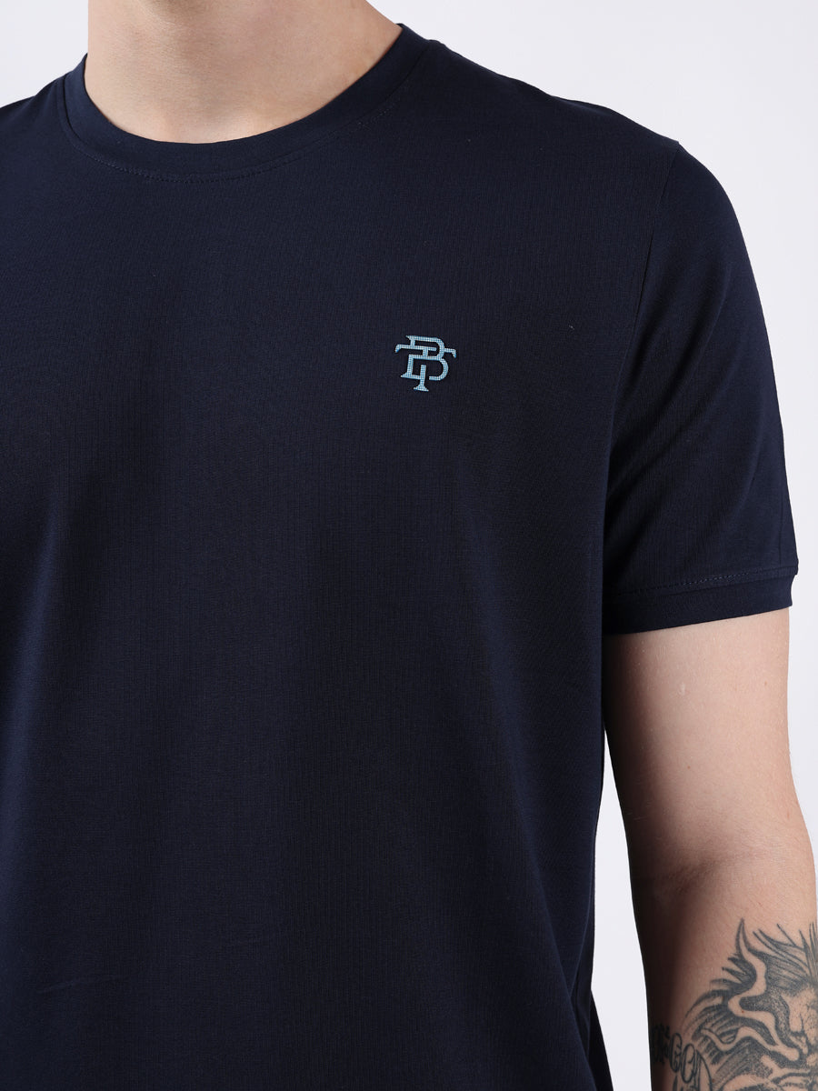 NAVY ROUND NECK LIGHT WEIGHT T-SHIRT-3