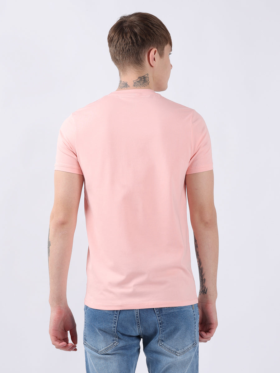 PINK ROUND NECK LIGHT WEIGHT T-SHIRT-5