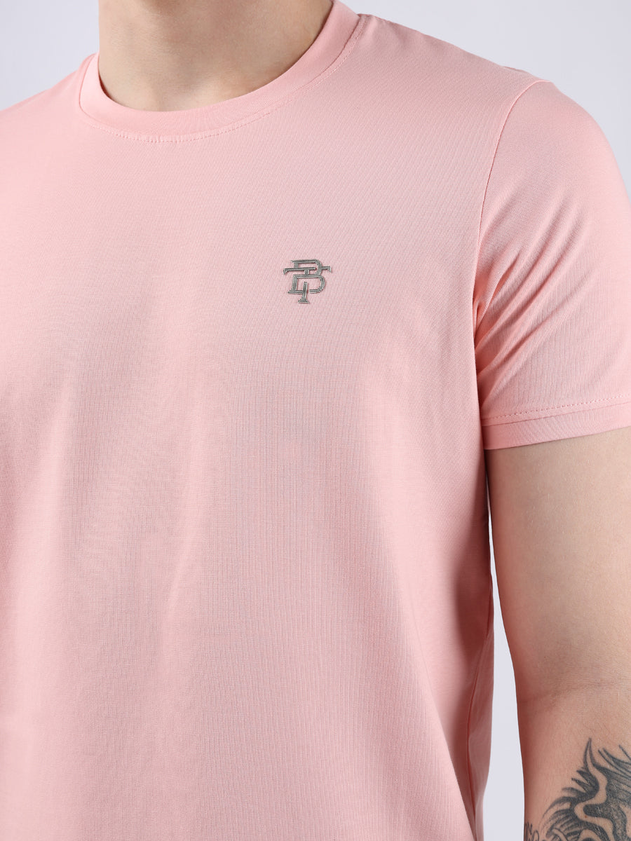 PINK ROUND NECK LIGHT WEIGHT T-SHIRT-3