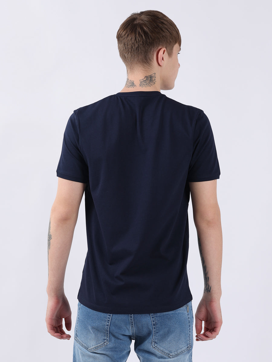 NAVY V-Neck light weight t-shirt-5