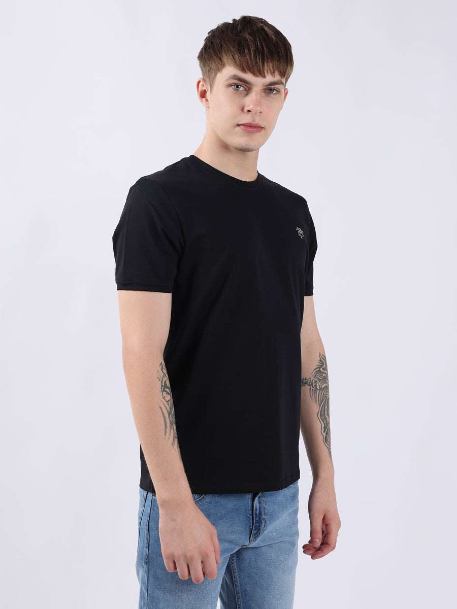 BLACK ROUND NECK LIGHT WEIGHT T-SHIRT