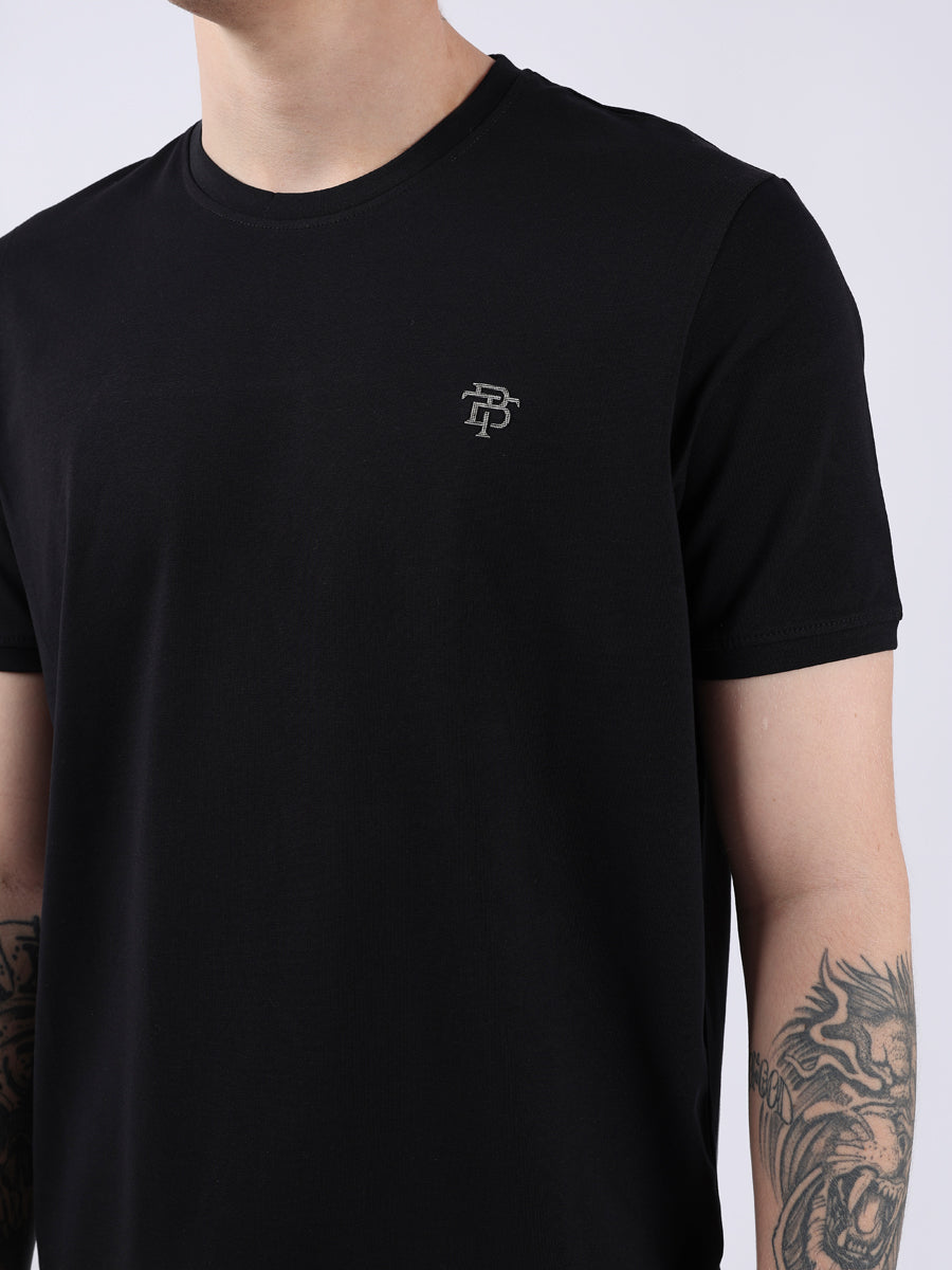 BLACK ROUND NECK LIGHT WEIGHT T-SHIRT-3