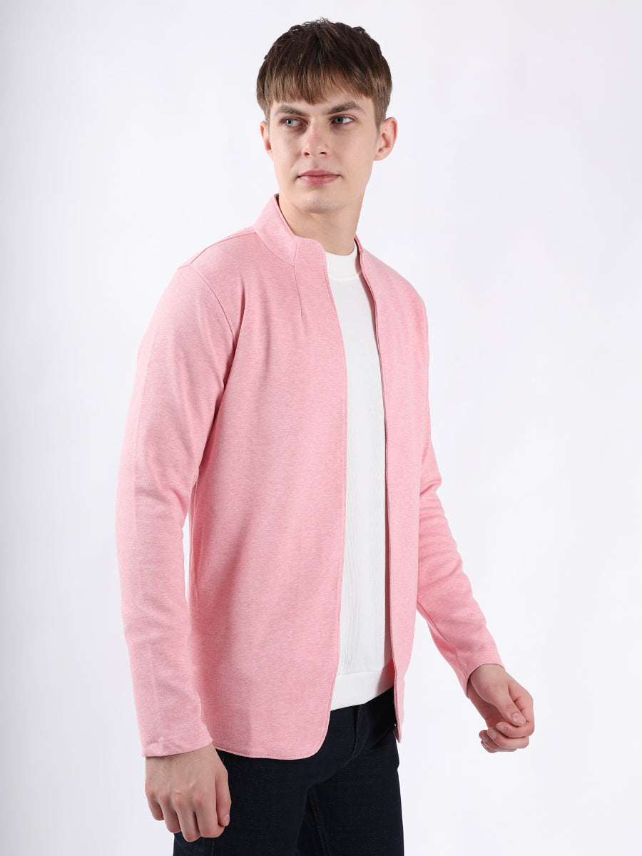 Men’s Pink Jacquard Cardigan