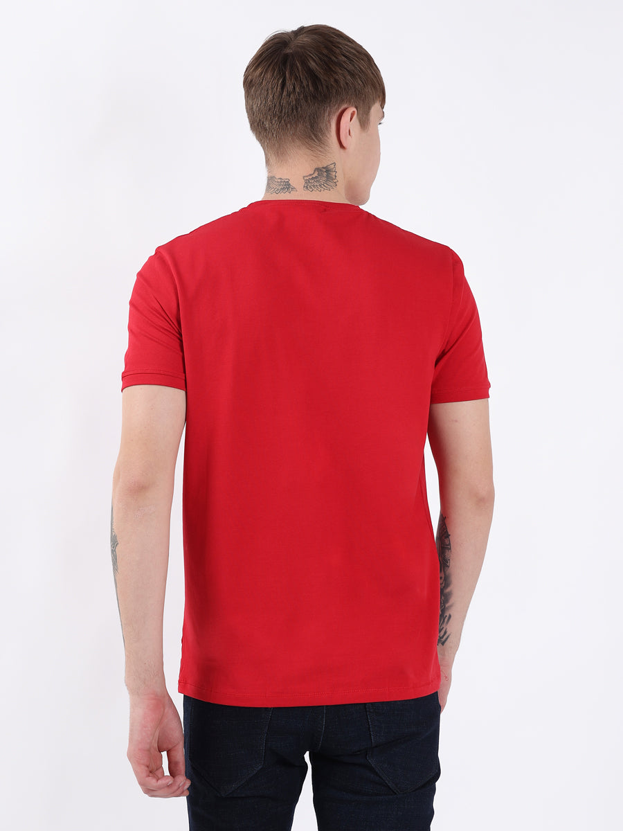 RED ROUND NECK LIGHT WEIGHT T-SHIRT-5