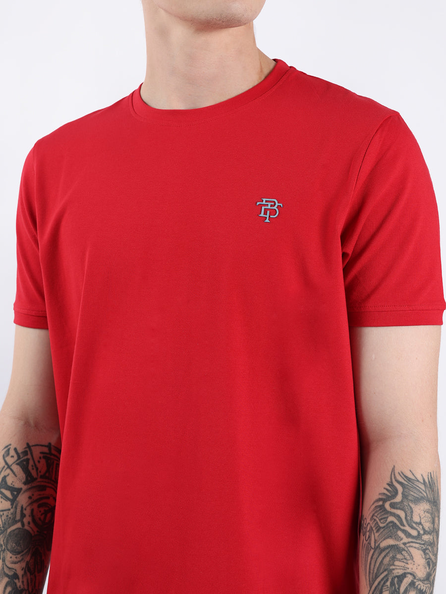 RED ROUND NECK LIGHT WEIGHT T-SHIRT-3