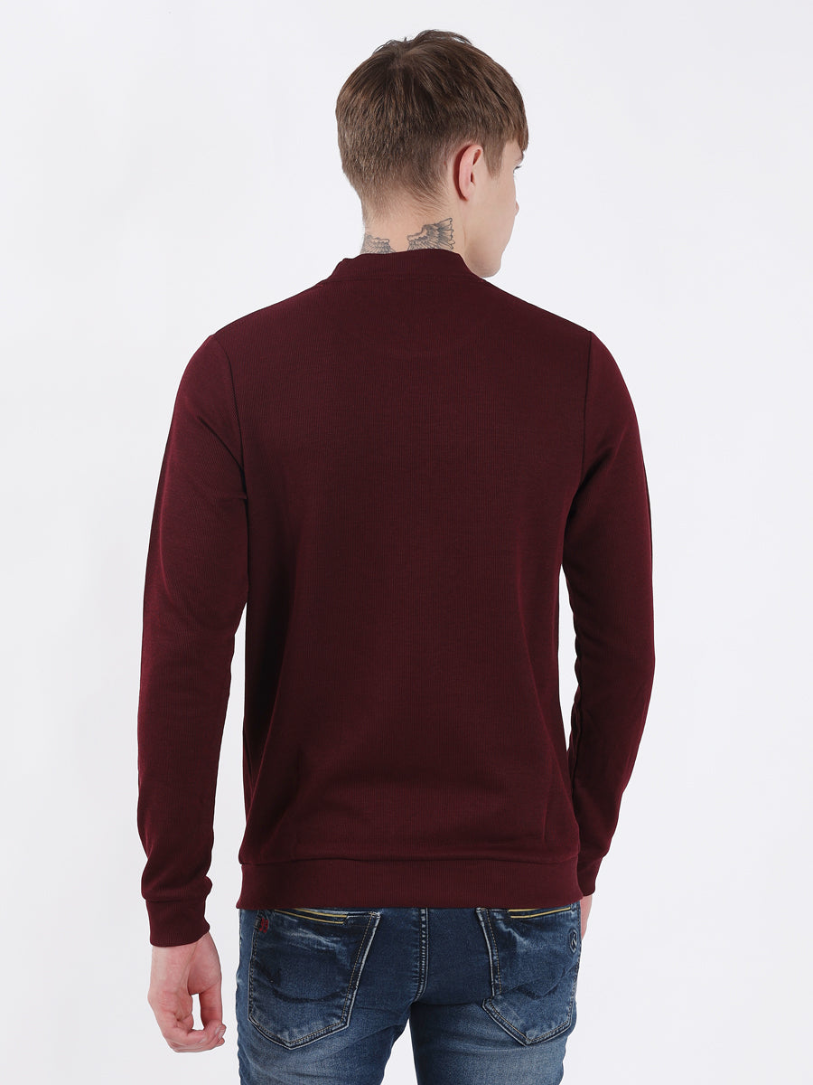 MAROON PLAIN HIGHNECK SWEATSHIRT-5