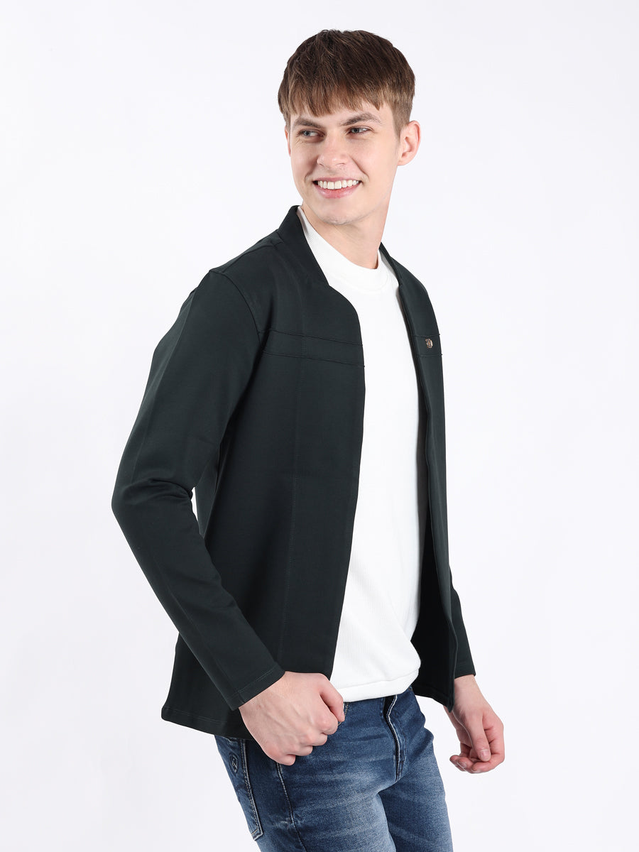 GREEN MODERN PINTUCK CARDIGAN-4