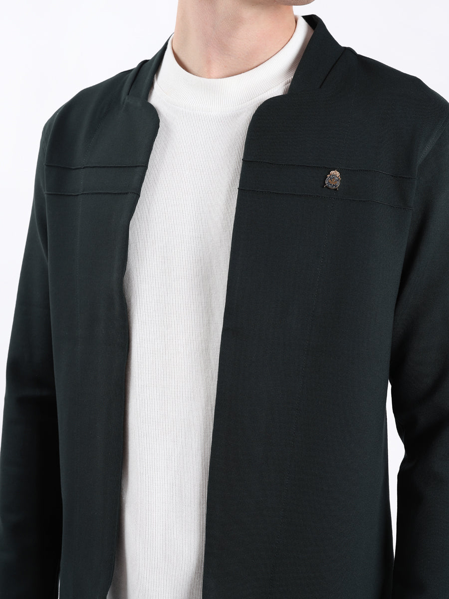 GREEN MODERN PINTUCK CARDIGAN-3
