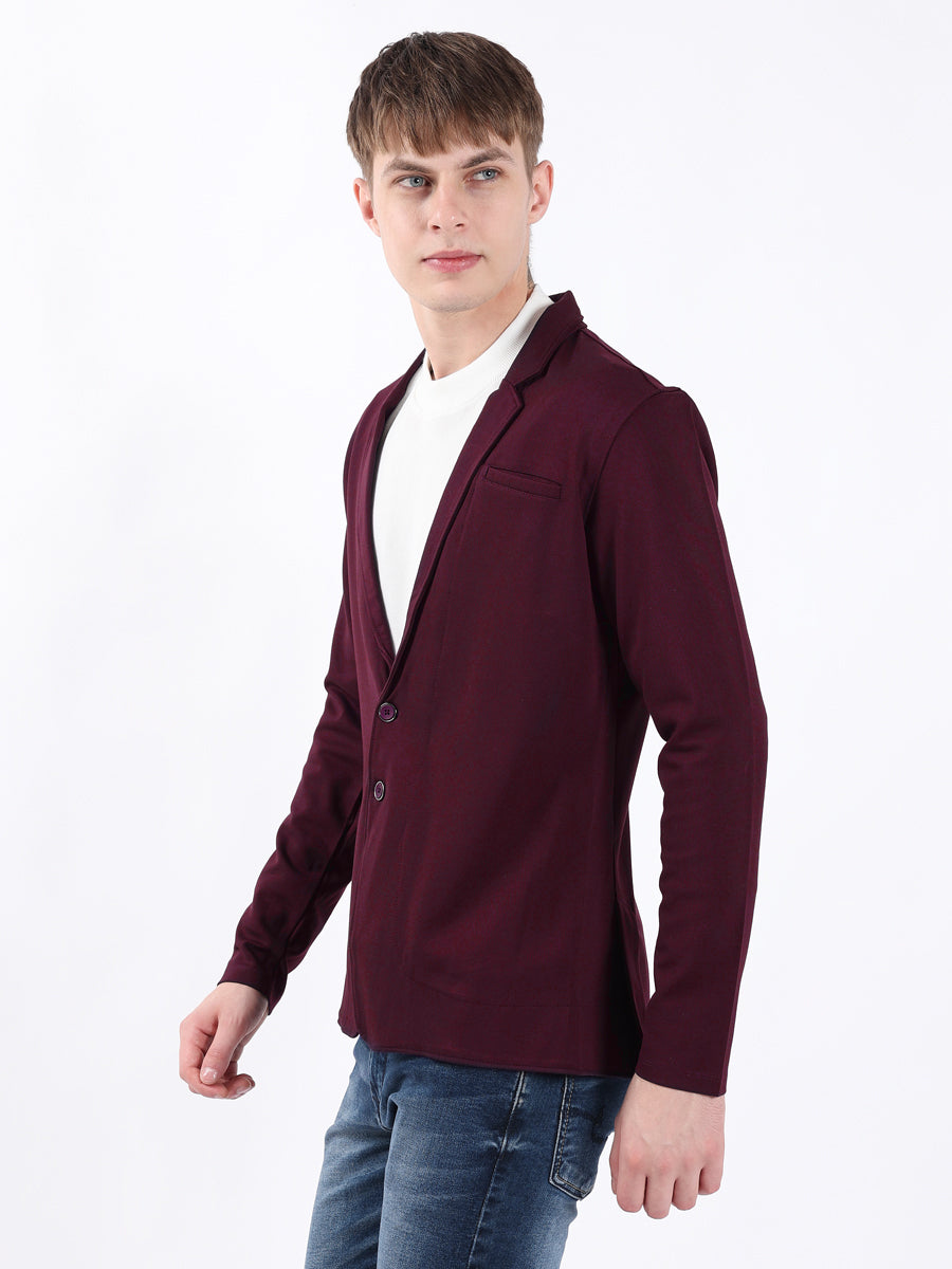 MAROON STYLISH STRETCH BLAZER