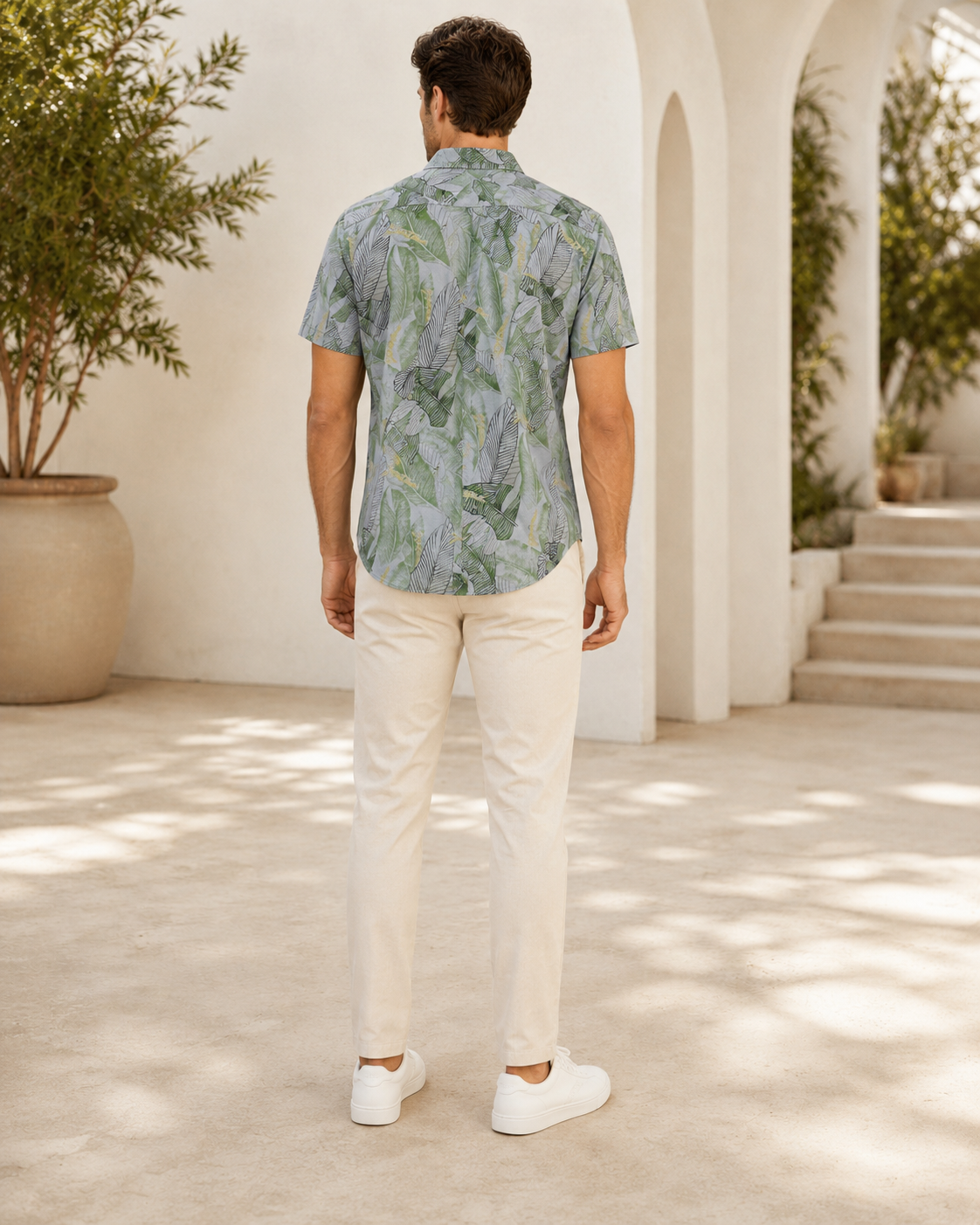 Light Grey Textured Casual Shirt-5